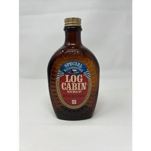Vintage Embossed Log Cabin Syrup Bicentennial 1776 Liberty Amber Glass Bottle